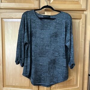 Women’s INC International Concepts Top in XL Gray Black Knit